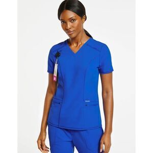 JAANUU WOMEN'S 4-POCKET D-RING TOP Blue size Small